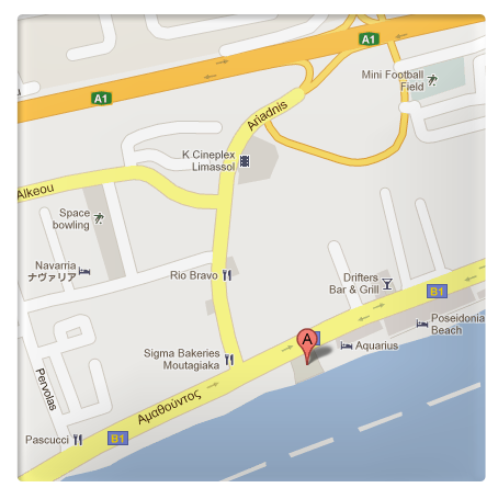 Guaba beach bar Map Limassol Cyprus
